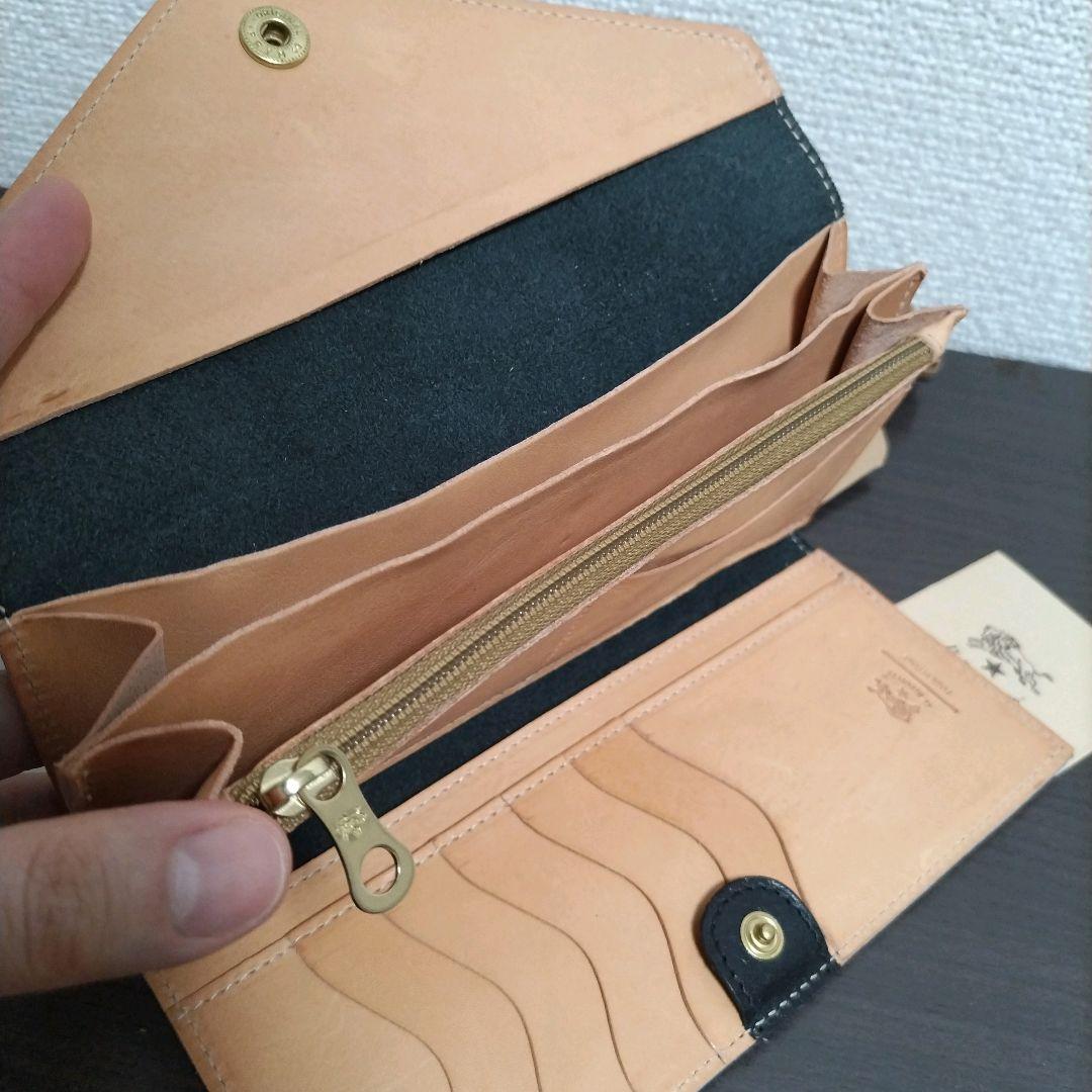 新品 イルビゾンテ 本革 レザー 財布 ウォレット 限定 ロゴ ブラック ヌメ