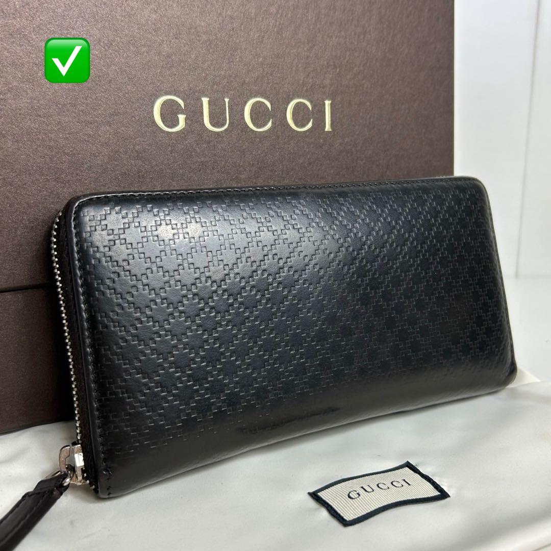 ✅【美品】 メンテ済み グッチ　ラウンドファスナー　GUCCI レザー　長財布