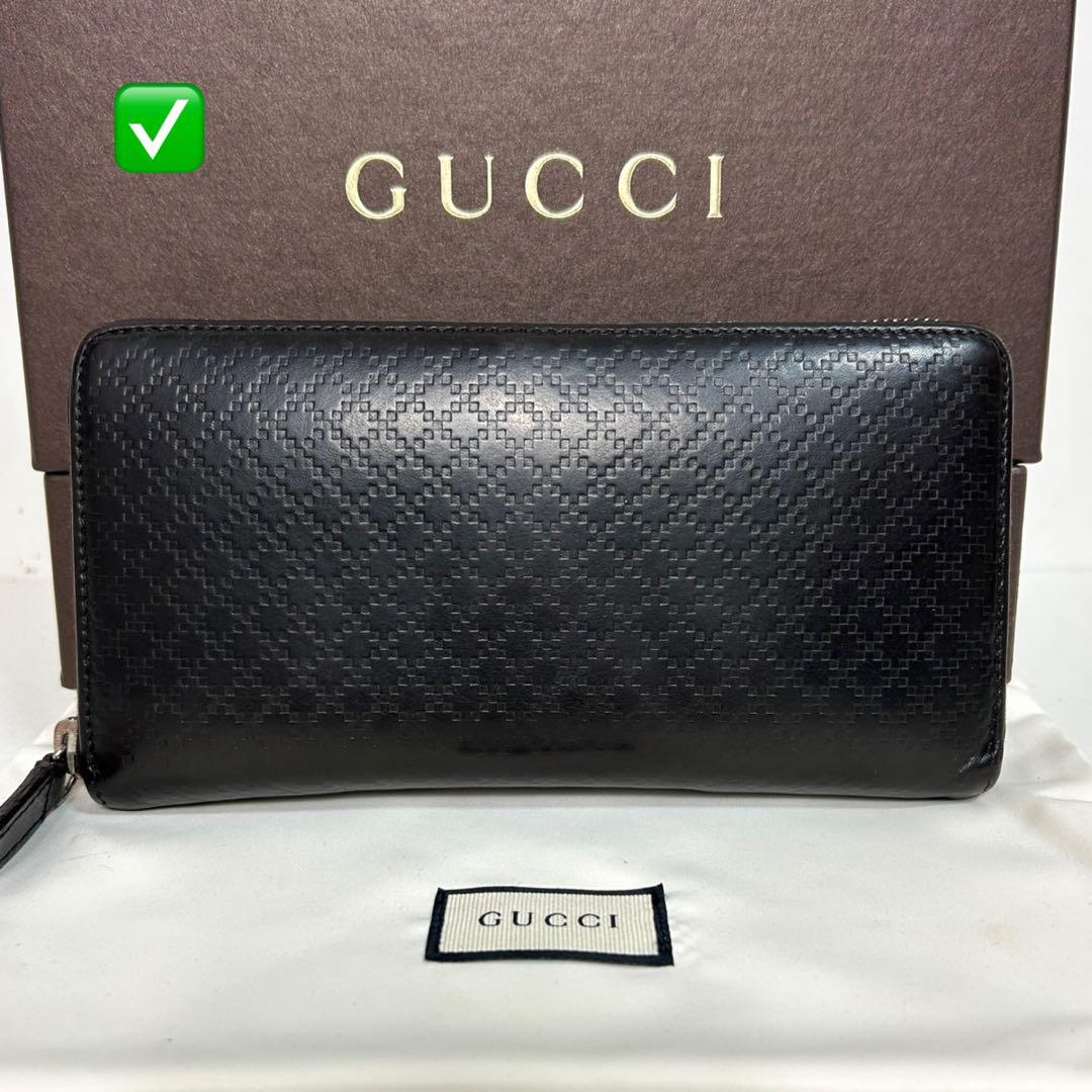 ✅【美品】 メンテ済み グッチ　ラウンドファスナー　GUCCI レザー　長財布