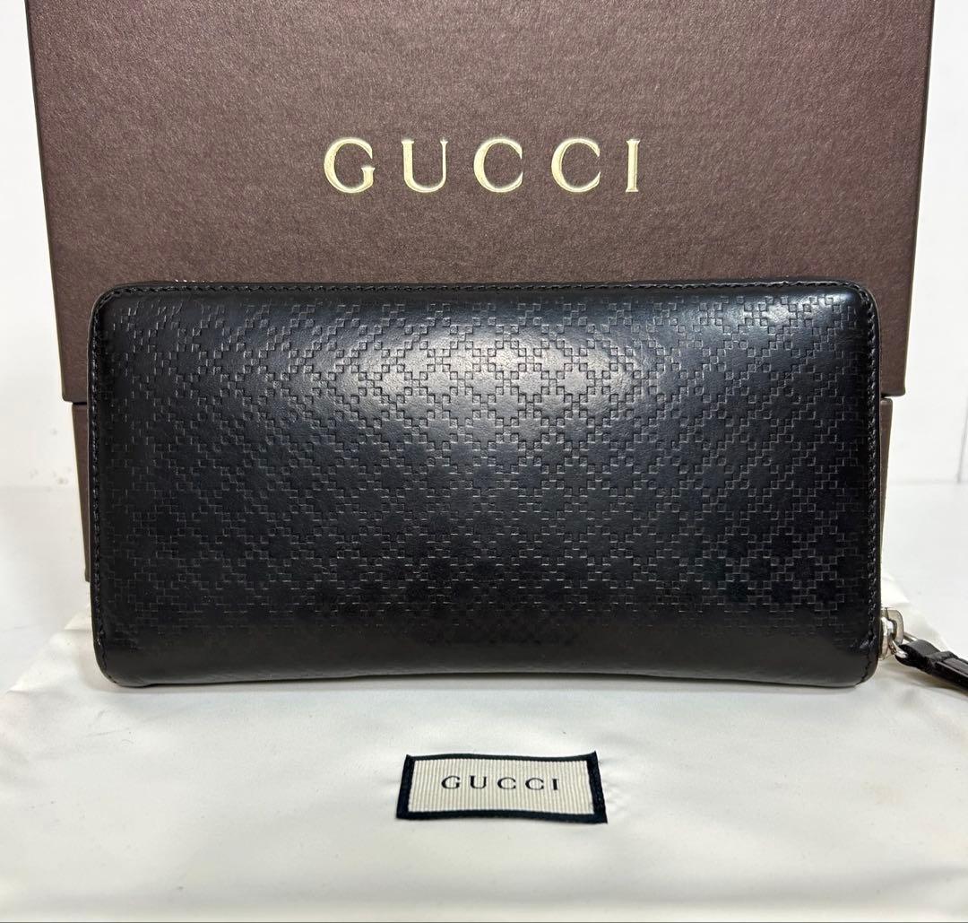 ✅【美品】 メンテ済み グッチ　ラウンドファスナー　GUCCI レザー　長財布