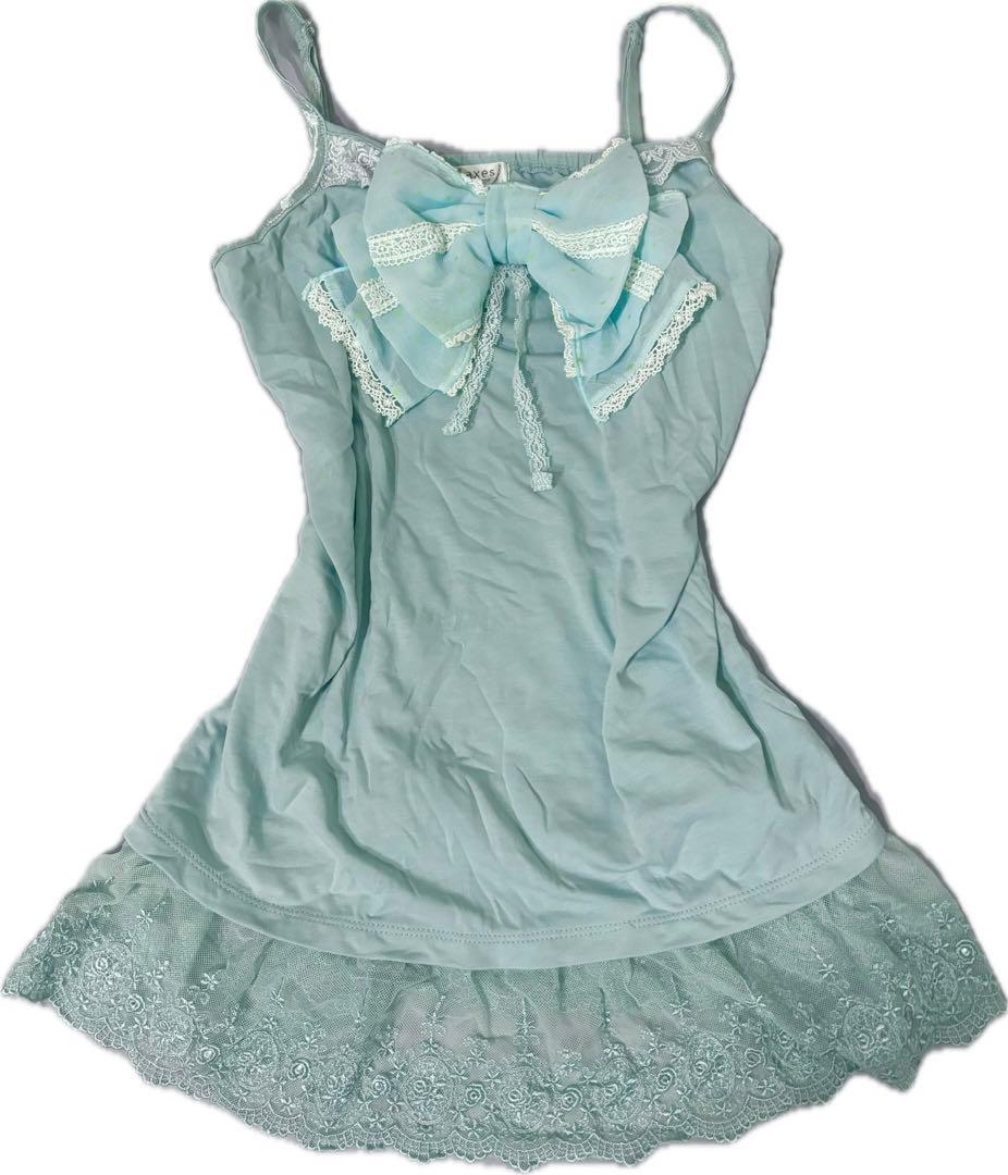 00s coquette バレエコア デカリボン ビッグリボンキャミ 水玉