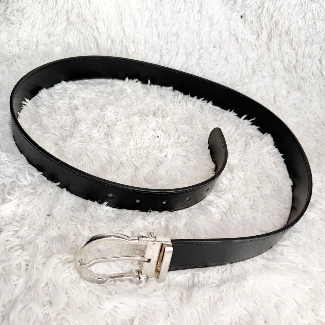 【極美品&レア】フェラガモ デカロゴ ベルト ガンチーニ ビジネス ブラック