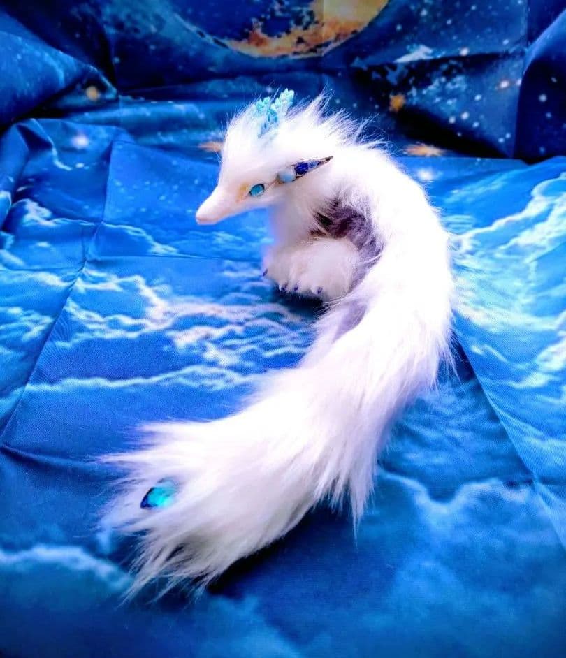 ふわふわな龍DragonドラゴンArtDollハンドメイドぬいぐるみアートドール