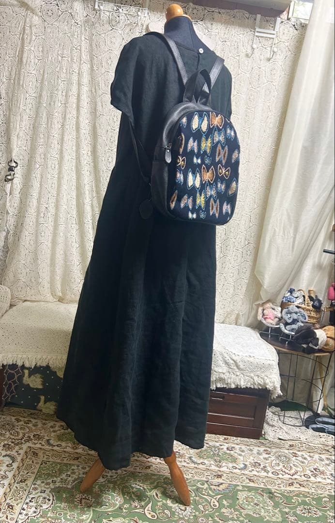 専用50820B ミナペルホネンハーフハンドメイド　リュック スカイフラワー