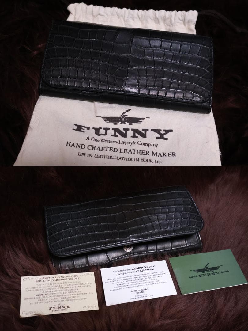 新品未使用 ファニー FUNNY トリフォード ポロサス 小銭入れ付き 長財布