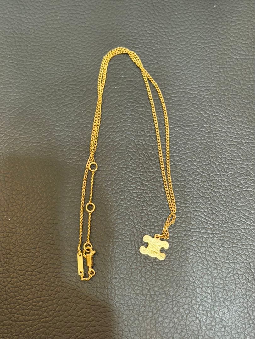 CELINE トリオンフ ラインストーン ネックレス(ゴールド) 正規品