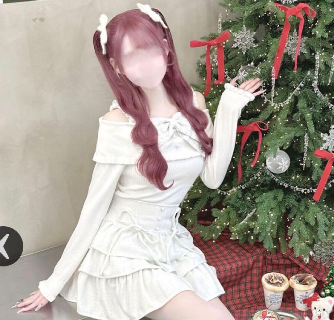 ハニーミュウ ビッグリボンオフショルニットトップス ホワイト XS