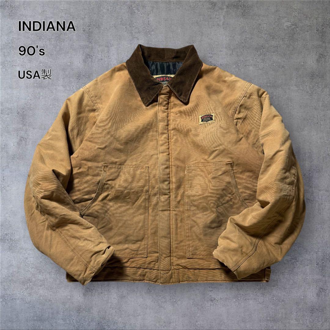2304古着90年代USA製INDIANAダックジャケット短丈TALONジッパー