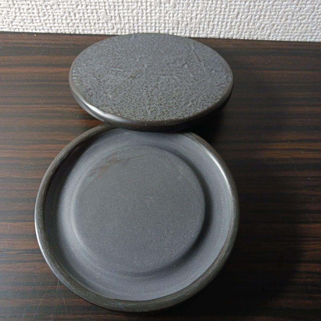 対馬　若田石　竜山堂　椿義男　蓋つき硯