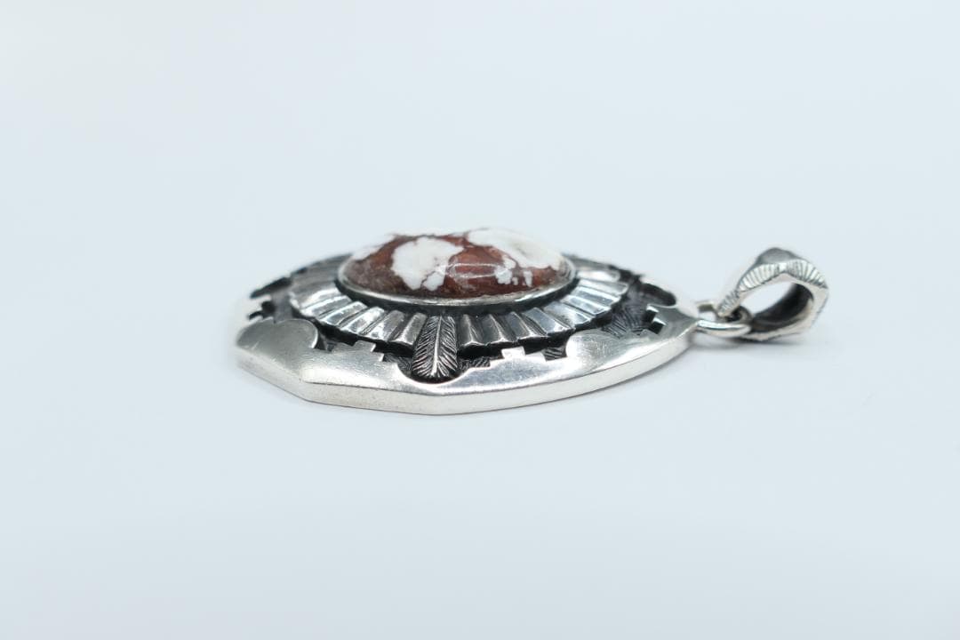 美品　SAAD　サード　ワイルドホース　ホワイトターコイズ　ネックレス　トップ