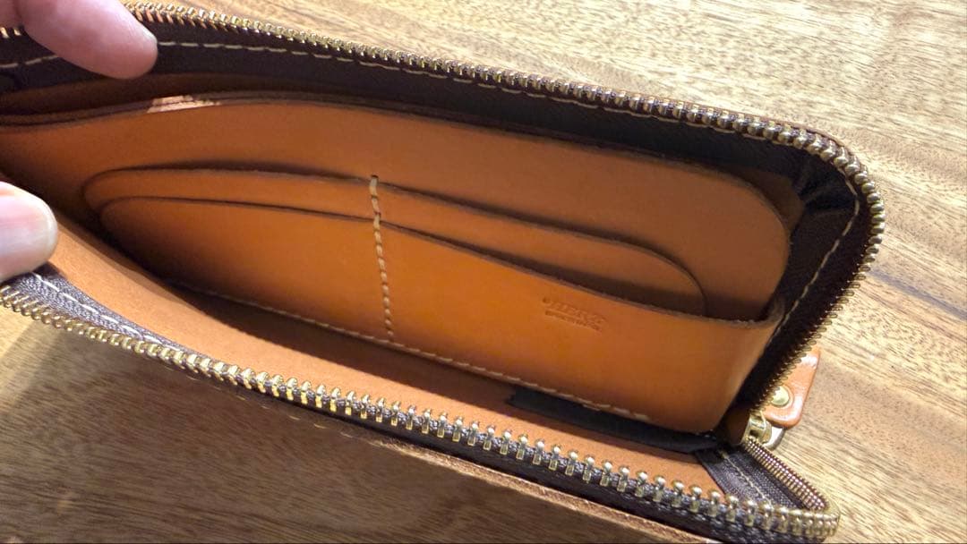 herz ヘルツ L字ファスナー長財布 WL-3 キャメル 美品 使用ごく僅か