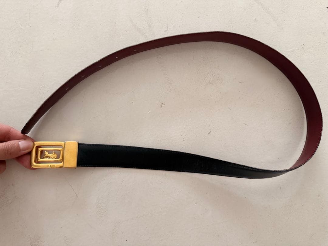 CELINE belt レザーベルト 金色バックル