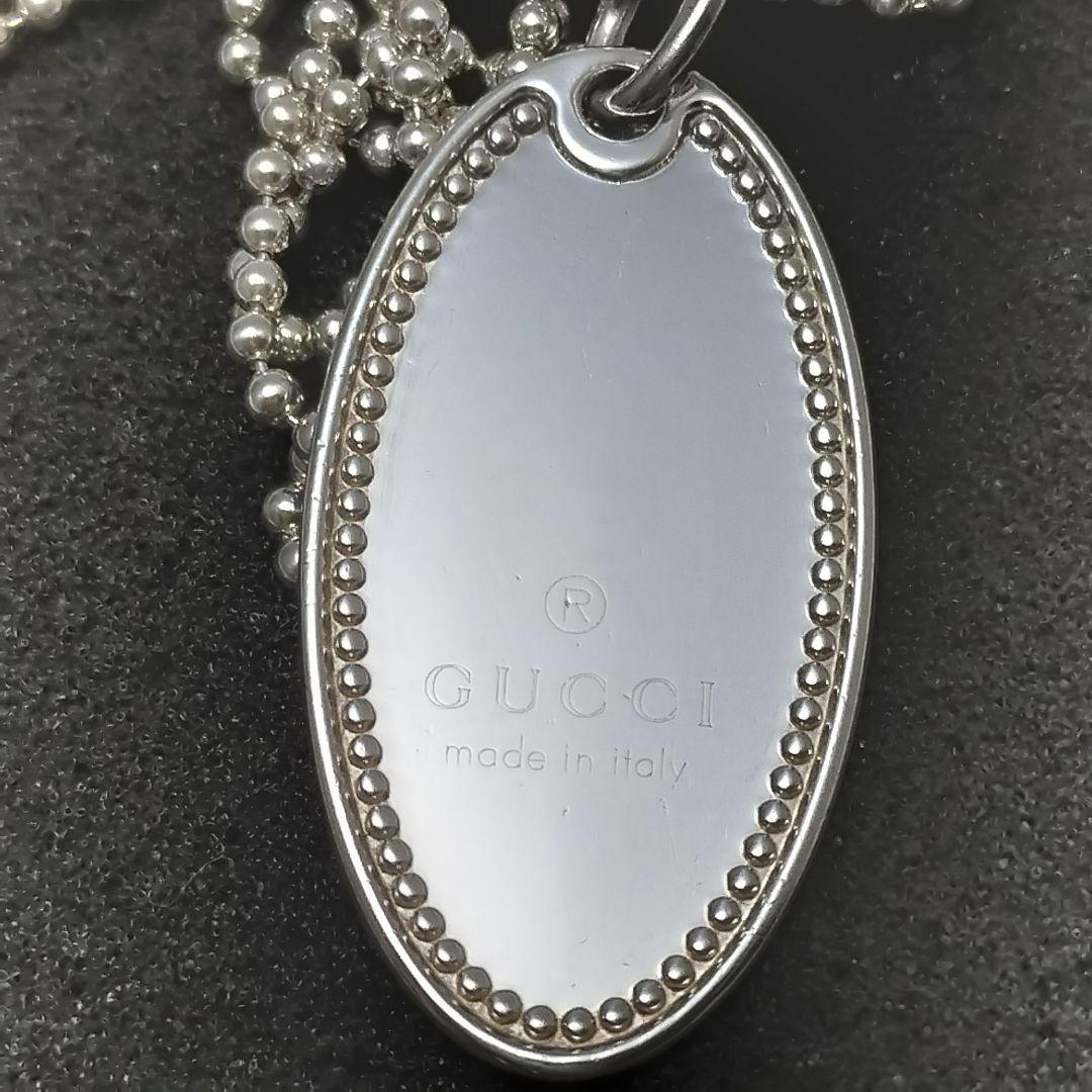 GUCCI オーバル プレート ネックレス 925 ボールチェーン