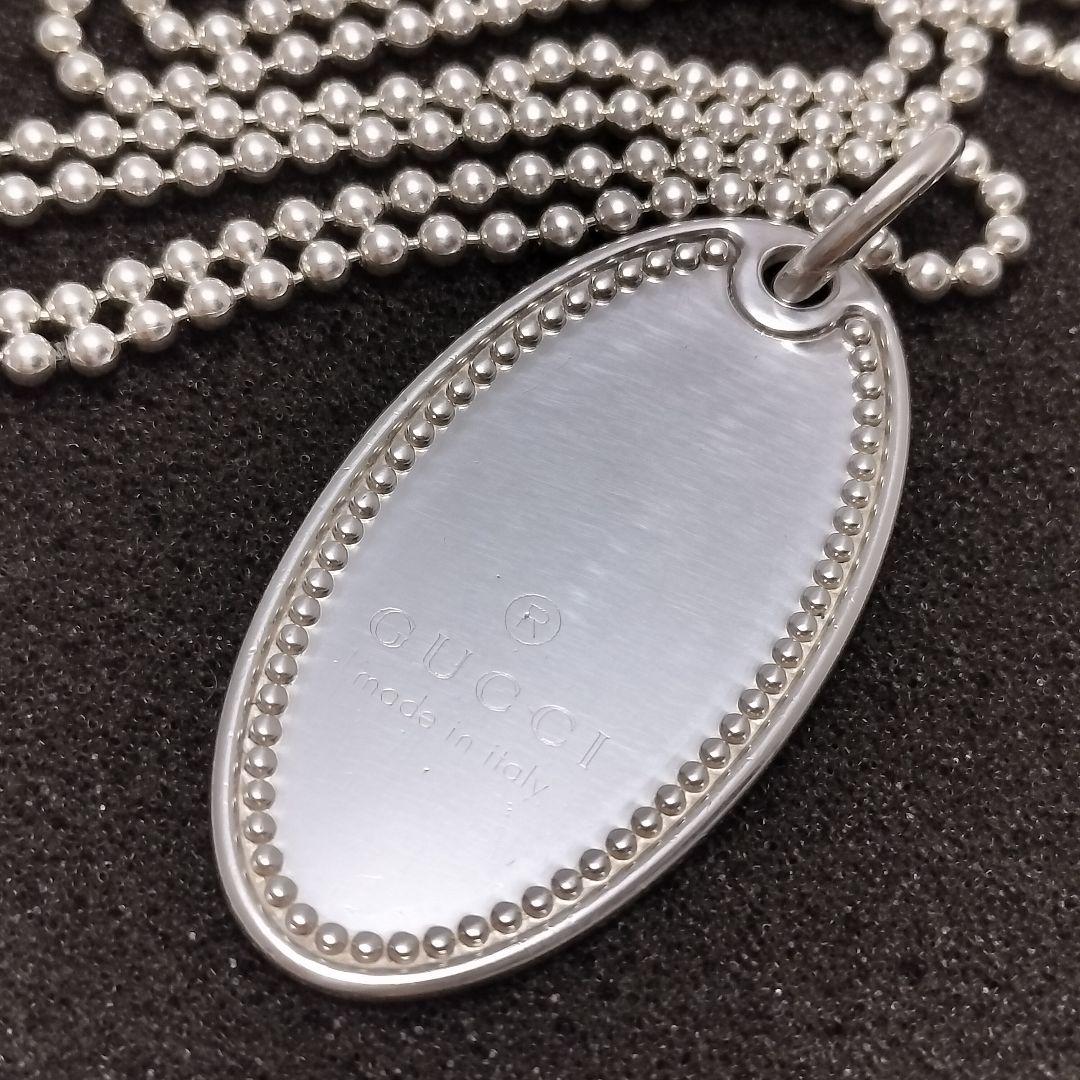 GUCCI オーバル プレート ネックレス 925 ボールチェーン