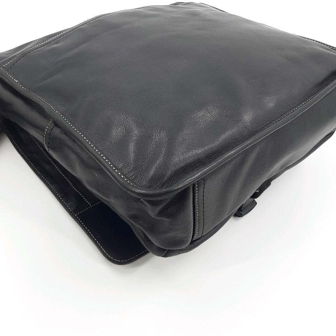 【極美品】コーチ　メッセンジャーバッグ　オールレザー　ブラック　F70105