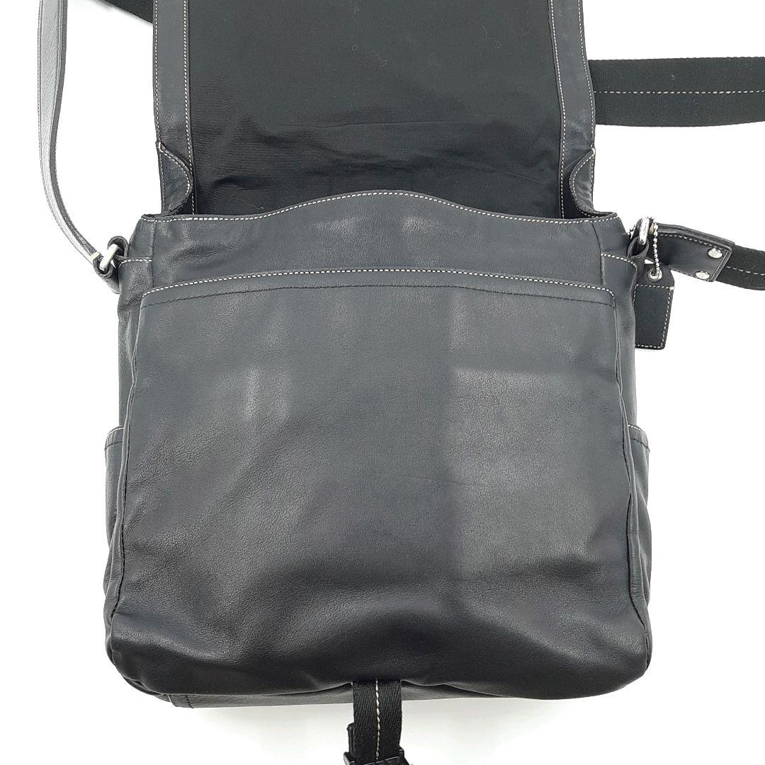 【極美品】コーチ　メッセンジャーバッグ　オールレザー　ブラック　F70105