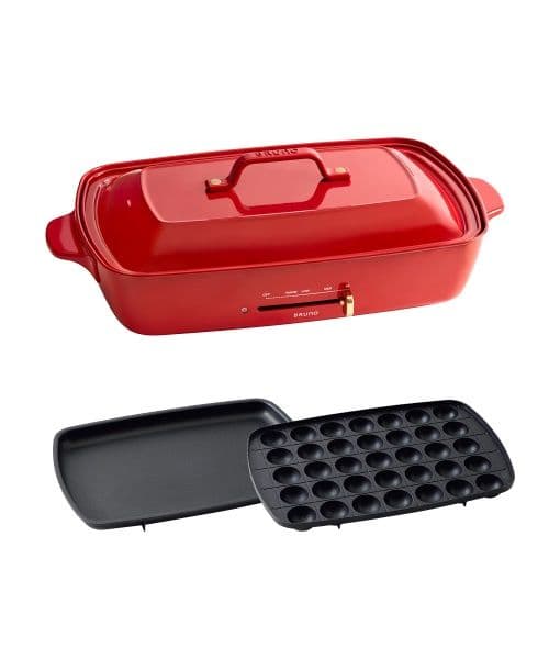 【新品未使用】BRUNO ブルーノ　ホットプレートグランデサイズ(レッド)