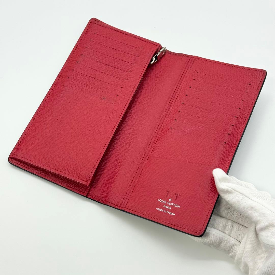 極美品IC内蔵✨ルイヴィトン タイガ ポルトフォイユブラザ 長財布 ネイビー×赤