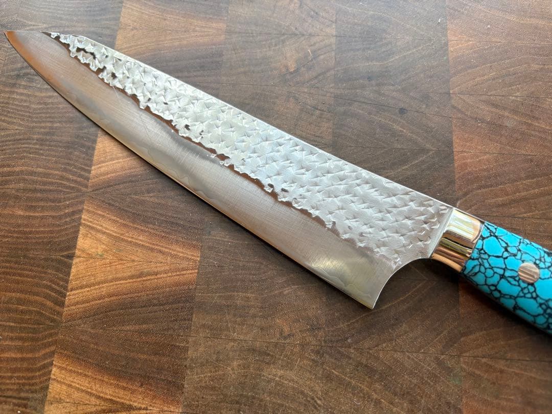 黒崎優　閃光　鋭　sg2 切付　牛刀 210mm ターコイズ　洋包丁　越前