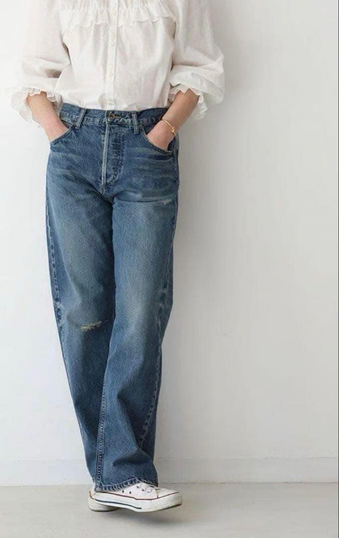 ハグオーワー クロス&クロス　ボーイフレンドクラッシュデニムパンツ M