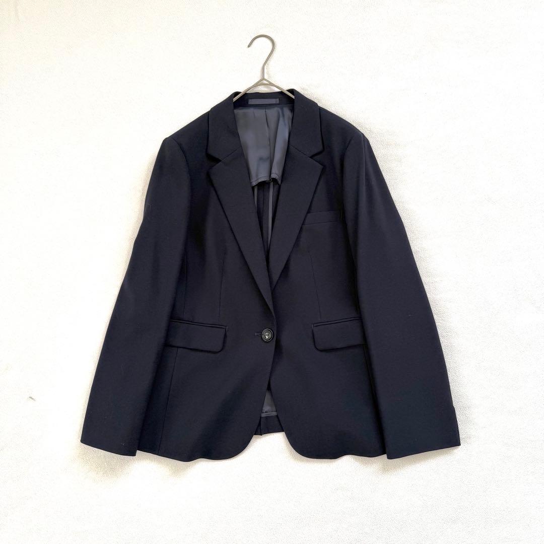 極美品未使用級・洗える✨レミュー パンツ スーツ セットアップ ネイビー W11