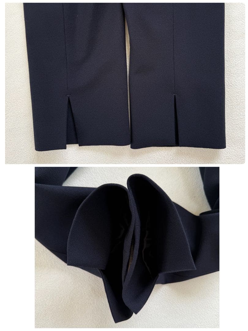 極美品未使用級・洗える✨レミュー パンツ スーツ セットアップ ネイビー W11