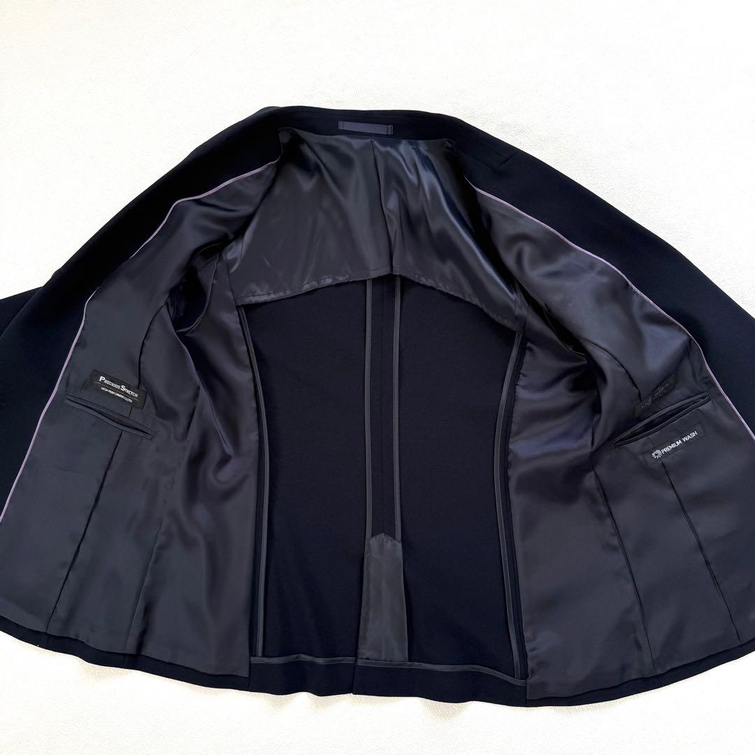 極美品未使用級・洗える✨レミュー パンツ スーツ セットアップ ネイビー W11