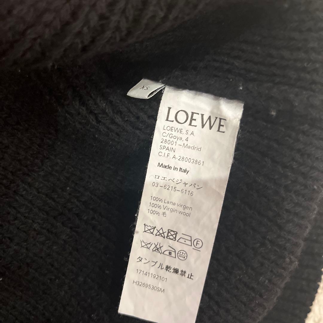 本日出品取り下げ　LOEWE ニットセーター XS 黒/アイボリー