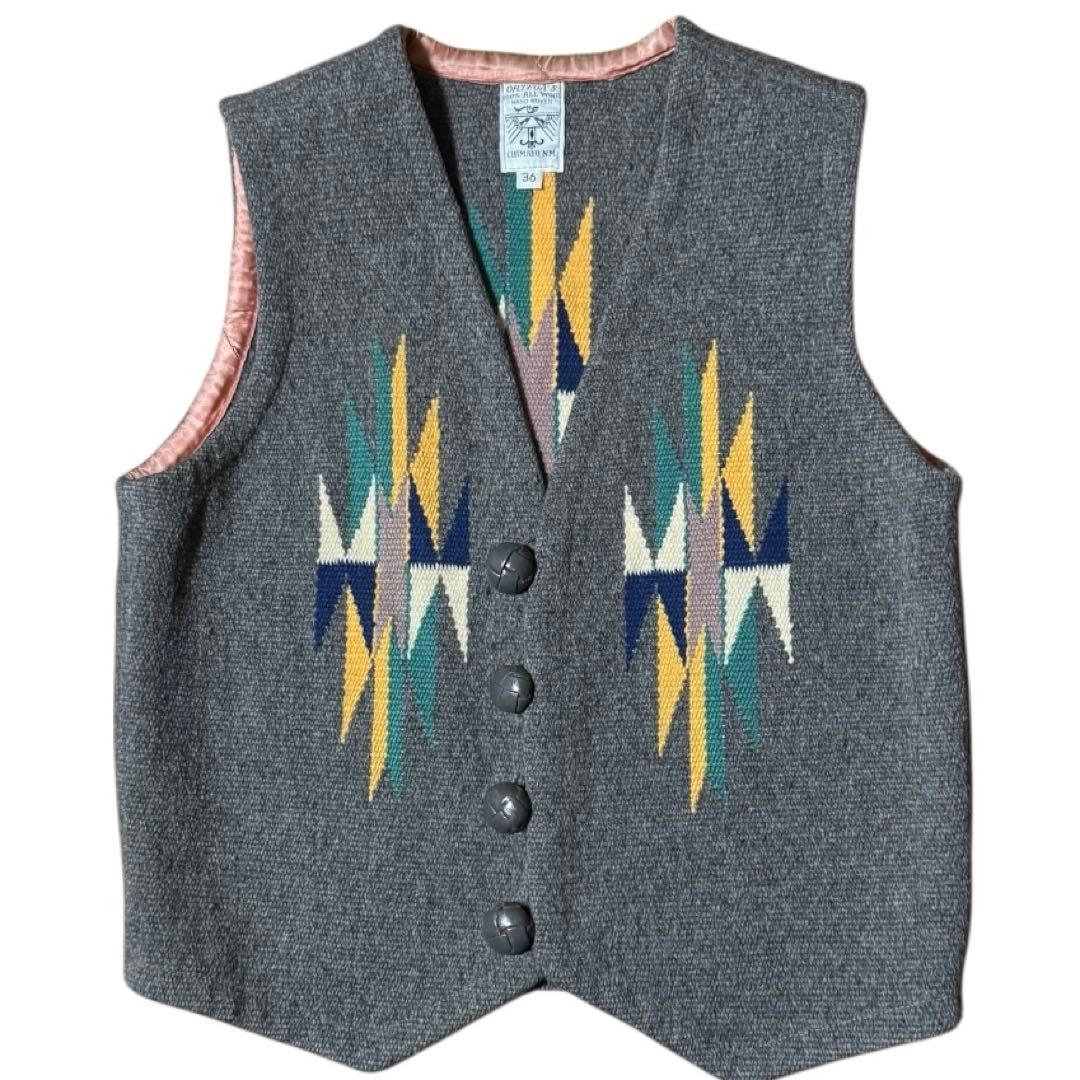 雰囲気抜群 ORTEGA'S オルテガ チマヨベスト くるみボタン 36 グレー