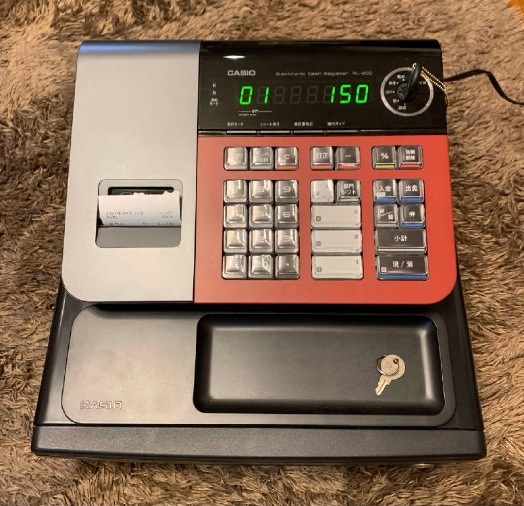 【美品良品】CASIO 電子レジスター NL−200/説明書、レシート付き
