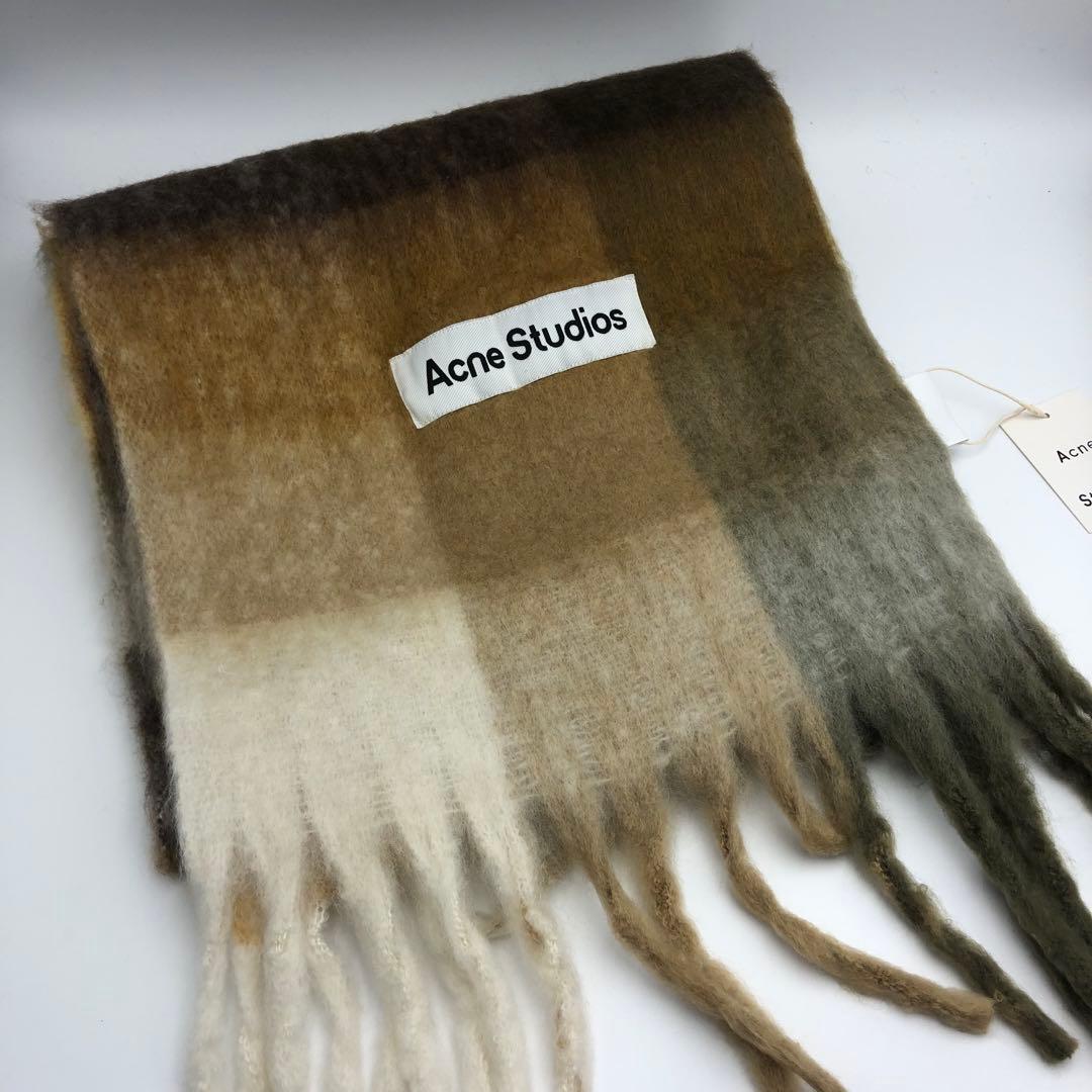 ACNE STUDIOS アクネストゥディオズ　ブラウン系チェック柄　マフラー