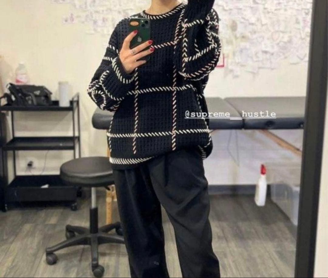 トップス Supreme Quilt Stitch Sweater L Black23ss