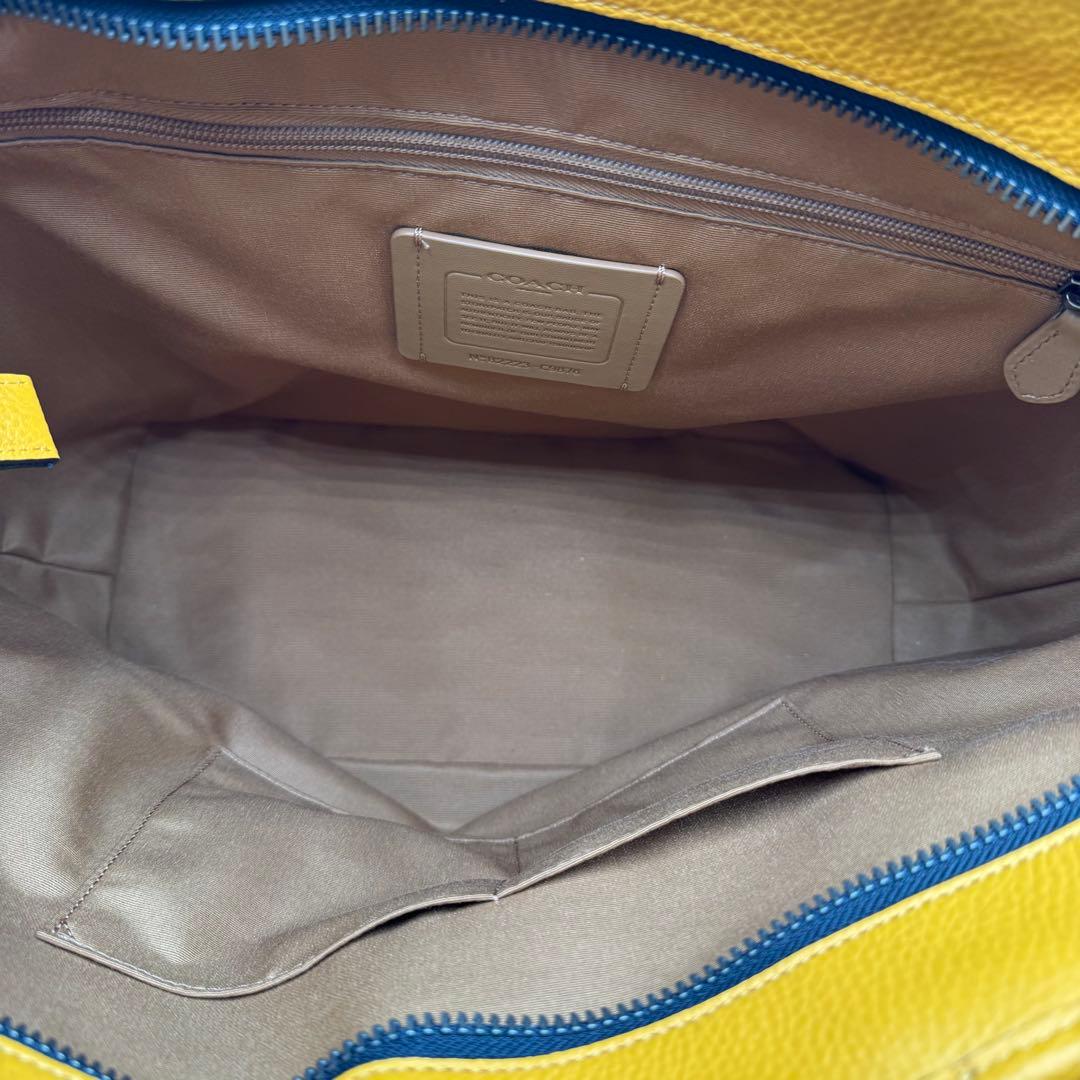 極美品✨ コーチ サリバン トートバッグ ビジネス A4 肩掛け レザー 黄色