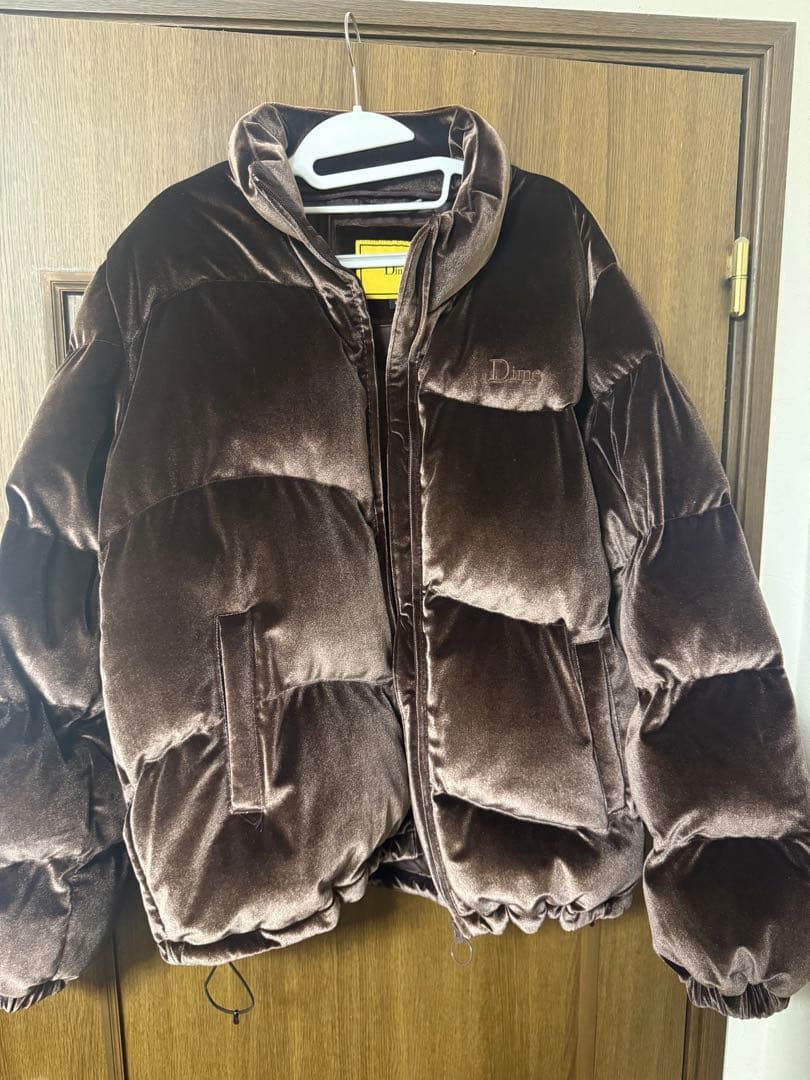 Dime Lサイズ ブラウン ダウンジャケット Velvet