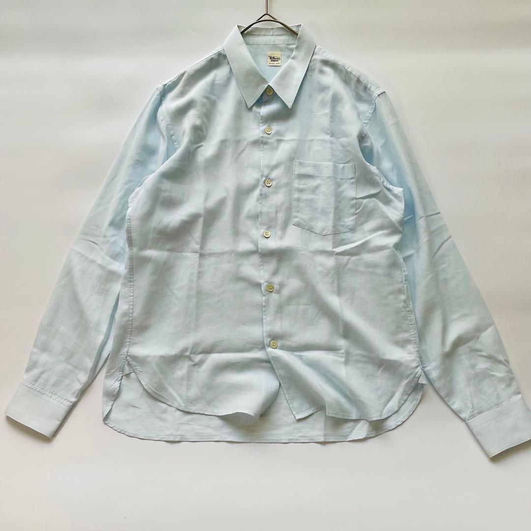 ロンハーマン カリフォルニア 長袖シャツ シルク混 ブルー Mサイズ 日本製