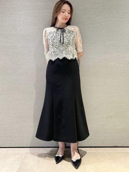 【新品】CELFORD レースブラウスセットマーメイドドレス BLK 36