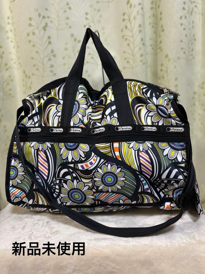 【新品未使用】レスポートサック ウィークエンダー 花柄 ボストン ブラック