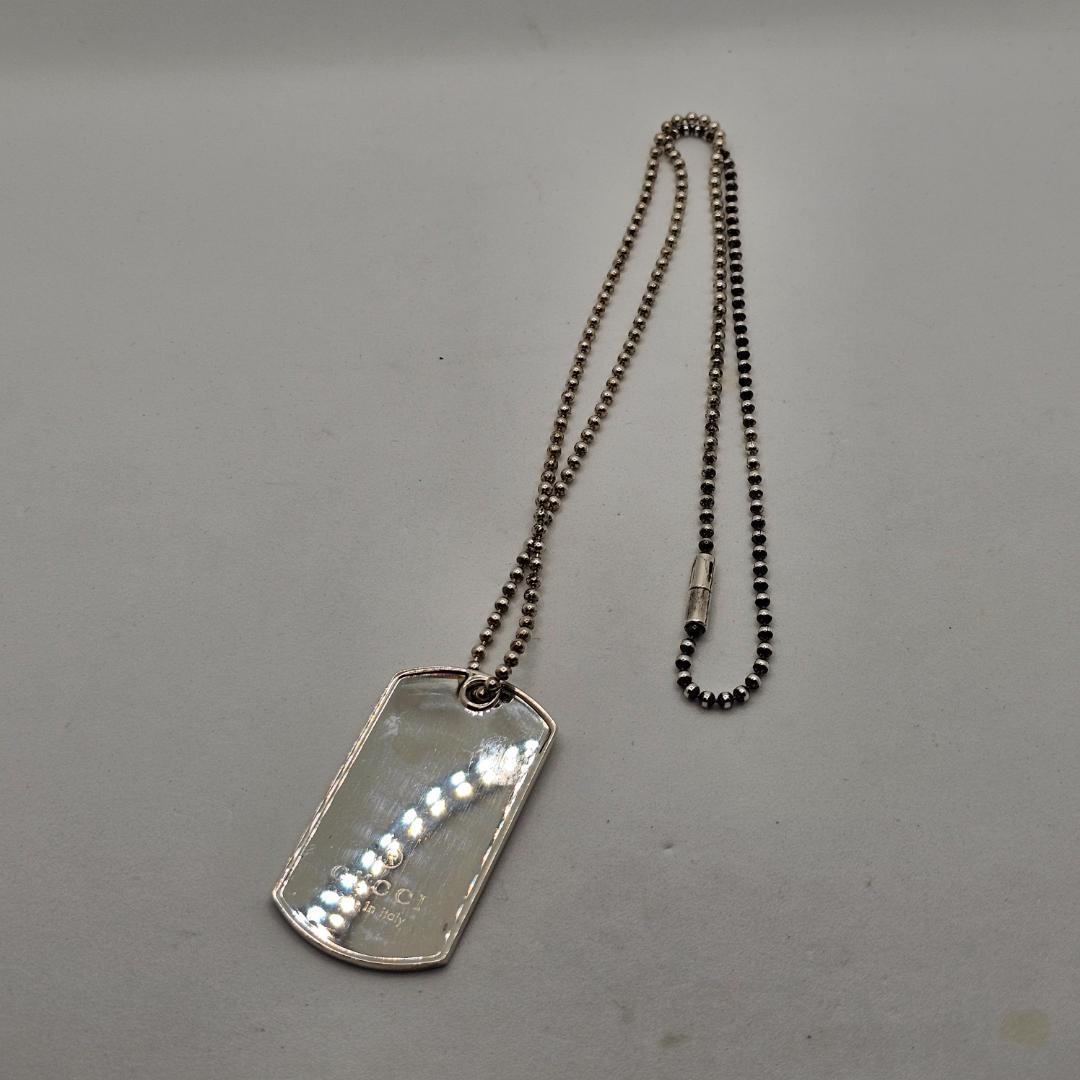 グッチ GUCCI ドッグタグ ネックレス シルバー925 60cm メンズ