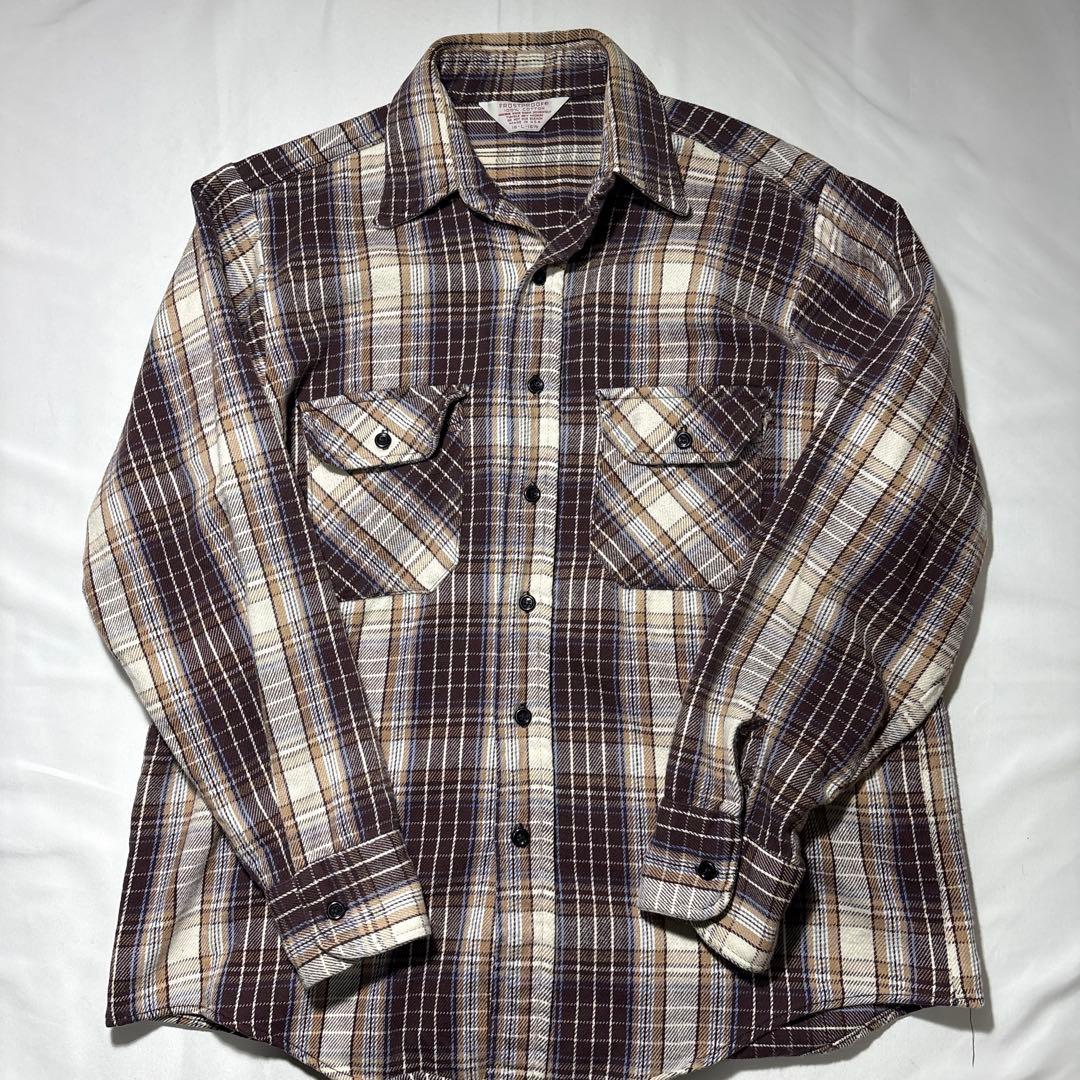 FROSTPROOF ネルシャツ usa製 フランネルシャツ　ブラウン系
