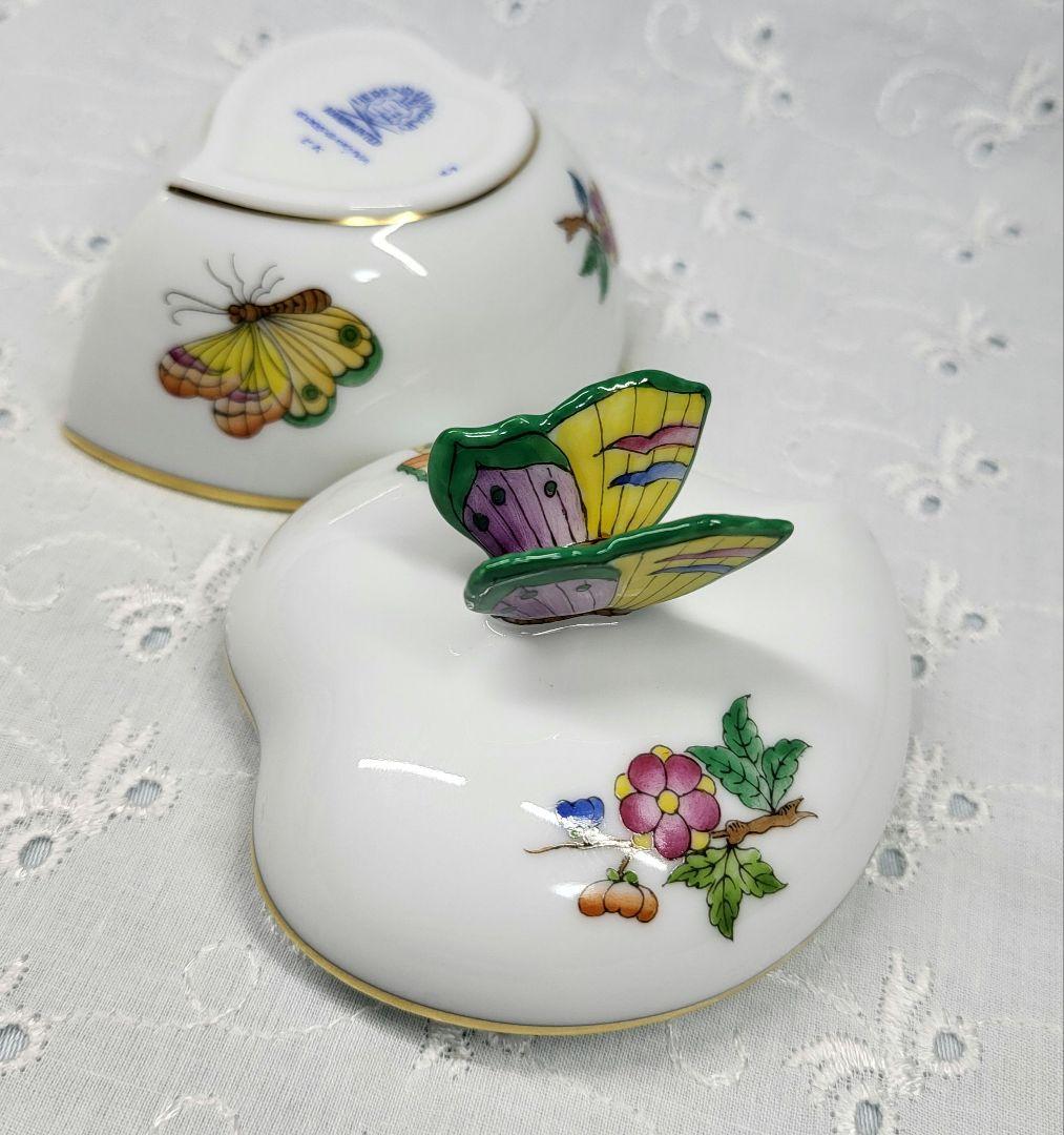 未使用近✨ヘレンド ヴィクトリア ボンボニエール 小物入れ アクセサリー蝶 花