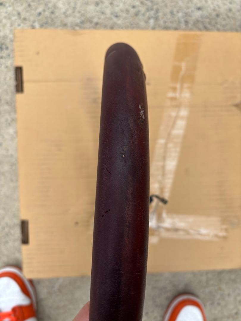 ワインレッド レザー ステアリング 3スポーク イタルボランテ 360mm