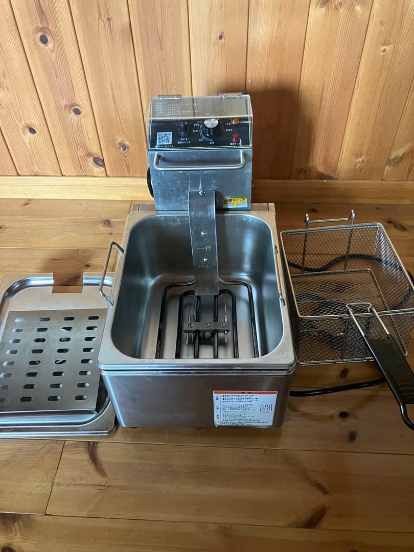 電気フライヤー ステンレス製 温度設定付き