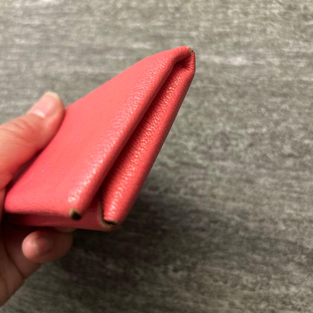 エルメス　ピンク レザー 名刺入れ カードケース　ガルヴィ