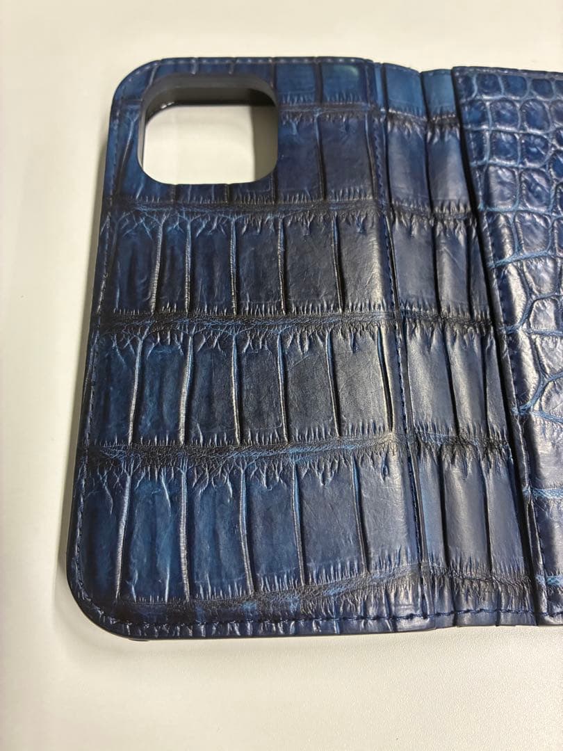 【池田工芸】藍染めクロコダイル」iPhoneケース