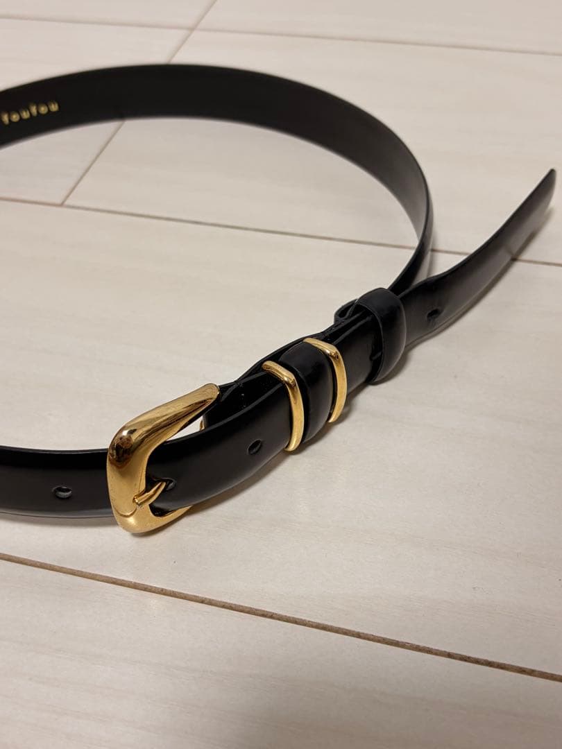 foufou grandmother belt 黒×ゴールド
