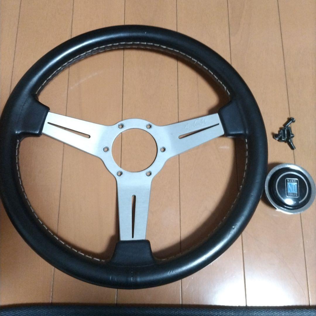Nardi ステアリングホイール ブラックレザー３３パイ中古当時物