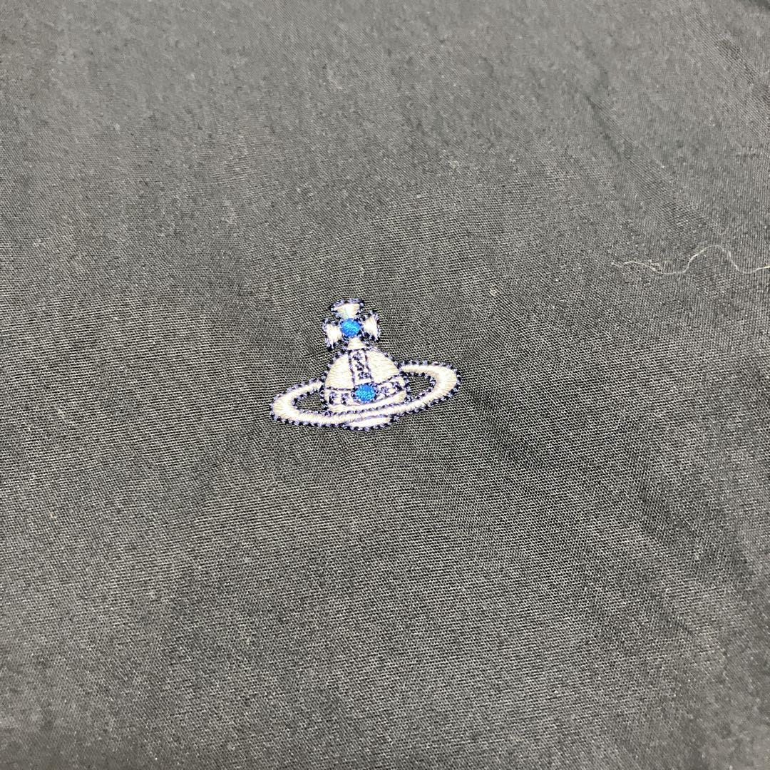 美品 ヴィアンウエストウッド オーブ ポイント刺繍 ドレスシャツ 黒 48