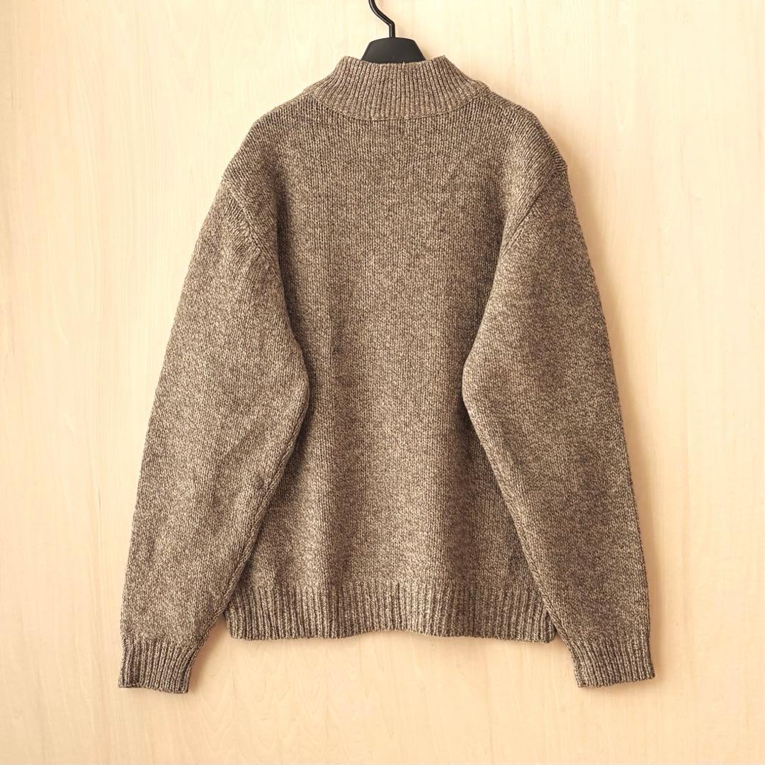 エルエルビーン　ラムウール　ハーフボタンニット　ハイネック　メランジ