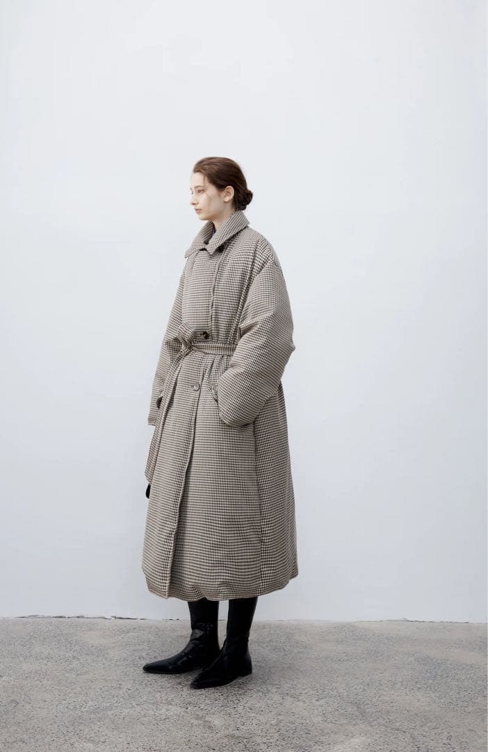 tageechita クラシカルチェックダウンコート