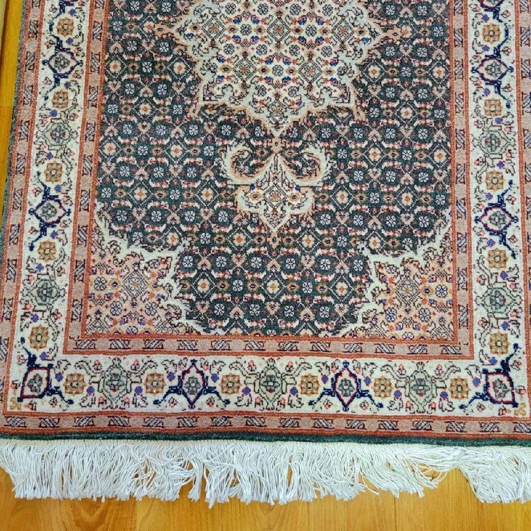 最高級ペルシャ絨毯 ウール　シルク 細密手織　サイズ60×90　タブリーズ